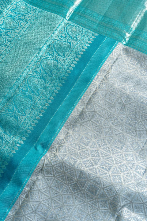 Grey Pure Kanchivaram Silk With Brocade Design 