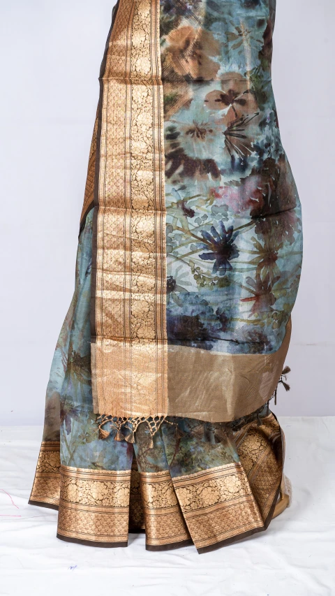 Pure Organza silk With Multi Colour Digital  Print 