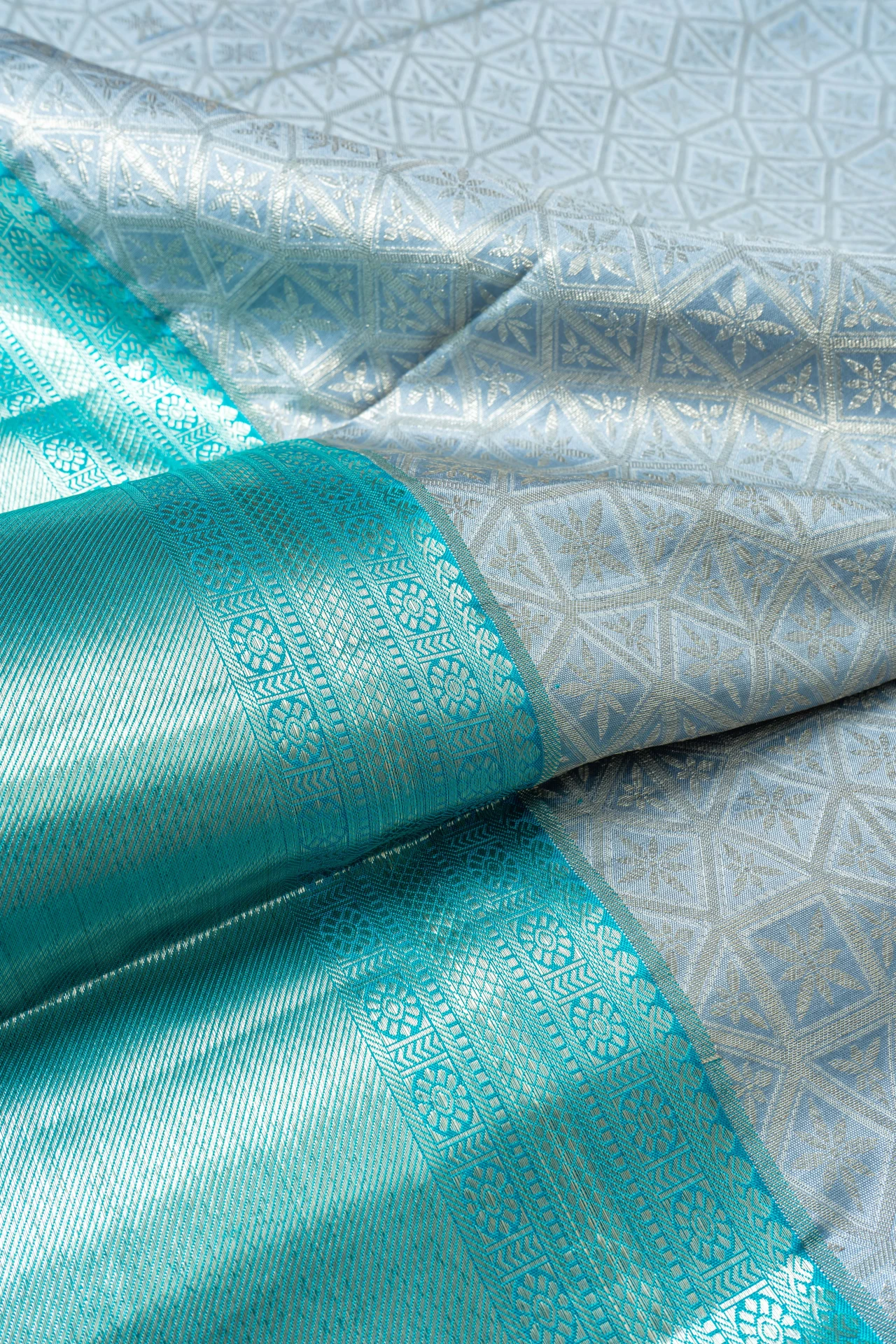 Grey Pure Kanchivaram Silk With Brocade Design 
