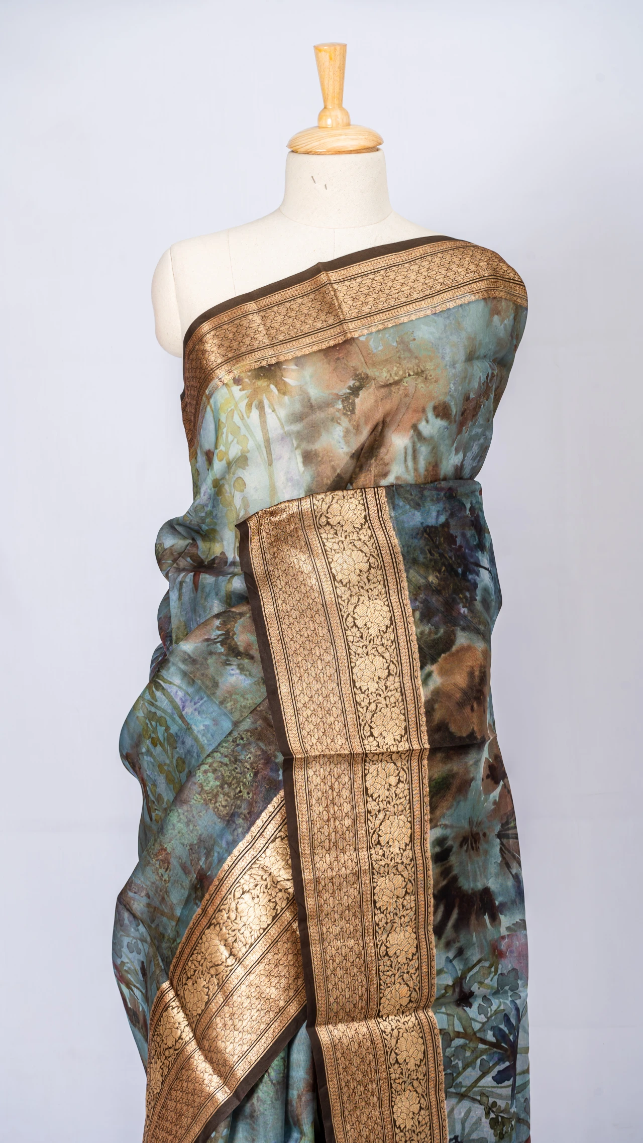 Pure Organza silk With Multi Colour Digital Print